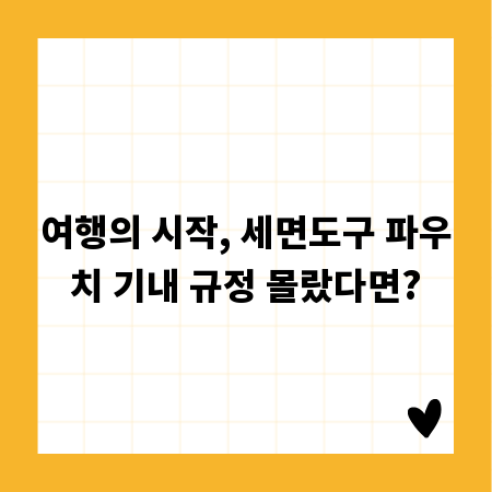 여행의 시작, 세면도구 파우치 기내 규정 몰랐다면?