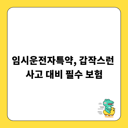임시운전자특약, 갑작스런 사고 대비 필수 보험