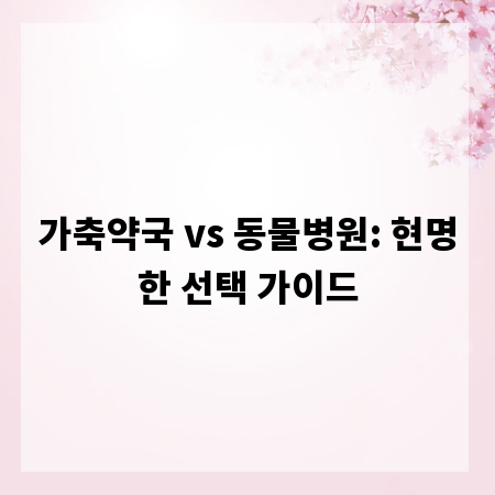 가축약국 vs 동물병원: 현명한 선택 가이드