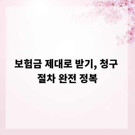 보험금 제대로 받기, 청구 절차 완전 정복