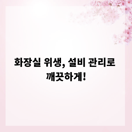 화장실 위생, 설비 관리로 깨끗하게!