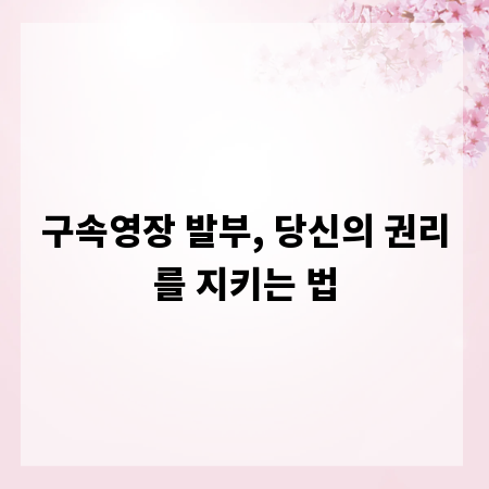 구속영장 발부, 당신의 권리를 지키는 법
