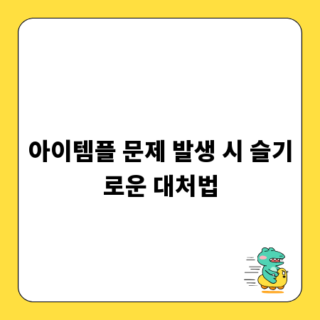 아이템플 문제 발생 시 슬기로운 대처법