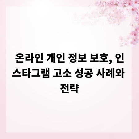 온라인 개인 정보 보호, 인스타그램 고소 성공 사례와 전략