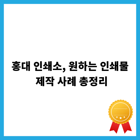 홍대 인쇄소, 원하는 인쇄물 제작 사례 총정리