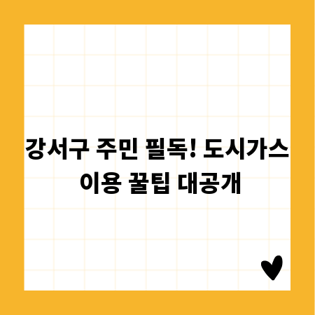 강서구 주민 필독! 도시가스 이용 꿀팁 대공개
