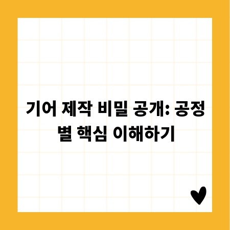기어 제작 비밀 공개: 공정별 핵심 이해하기