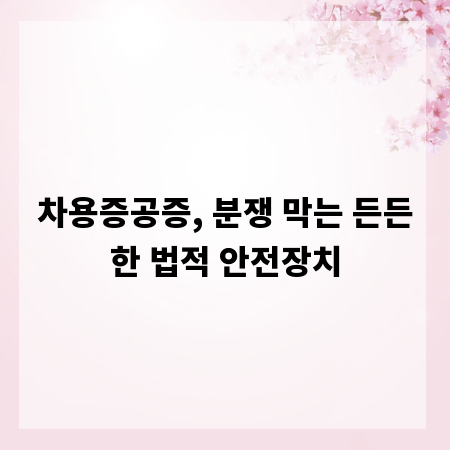 차용증공증, 분쟁 막는 든든한 법적 안전장치