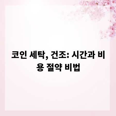 코인 세탁, 건조: 시간과 비용 절약 비법