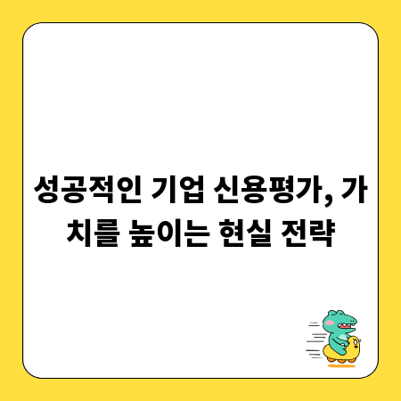 성공적인 기업 신용평가, 가치를 높이는 현실 전략