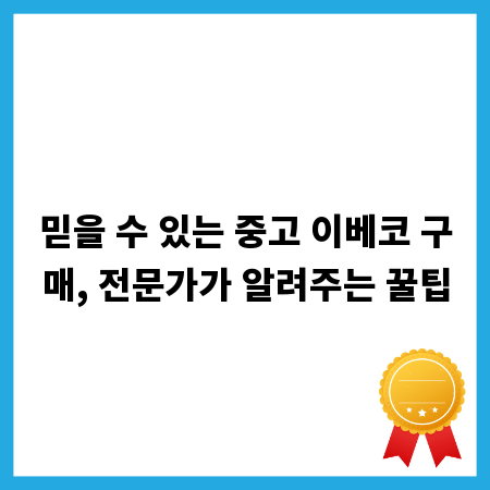 믿을 수 있는 중고 이베코 구매, 전문가가 알려주는 꿀팁