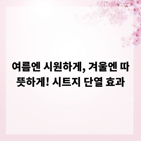여름엔 시원하게, 겨울엔 따뜻하게! 시트지 단열 효과