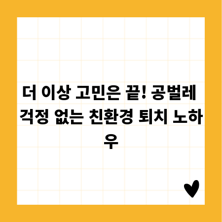 더 이상 고민은 끝! 공벌레 걱정 없는 친환경 퇴치 노하우