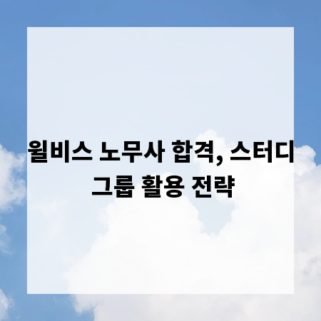 윌비스 노무사 합격, 스터디 그룹 활용 전략