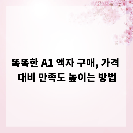 똑똑한 A1 액자 구매, 가격 대비 만족도 높이는 방법