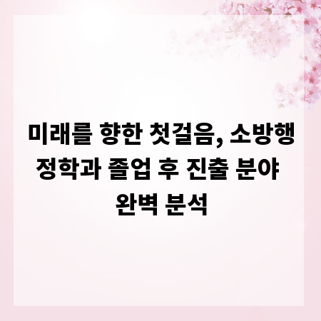 미래를 향한 첫걸음, 소방행정학과 졸업 후 진출 분야 완벽 분석