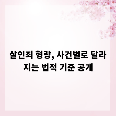 살인죄 형량, 사건별로 달라지는 법적 기준 공개