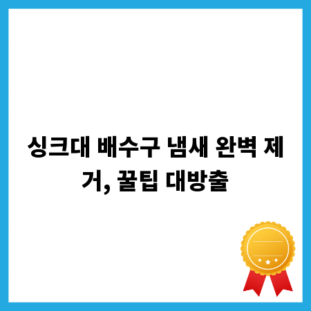 싱크대 배수구 냄새 완벽 제거, 꿀팁 대방출