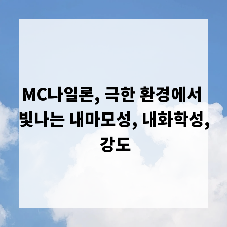 MC나일론, 극한 환경에서 빛나는 내마모성, 내화학성, 강도