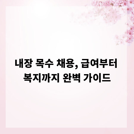 내장 목수 채용, 급여부터 복지까지 완벽 가이드