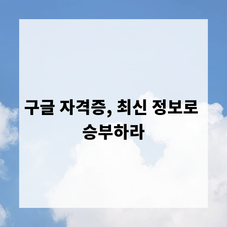 구글 자격증, 최신 정보로 승부하라