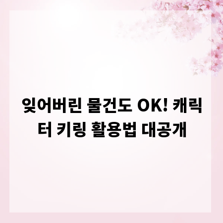 잊어버린 물건도 OK! 캐릭터 키링 활용법 대공개