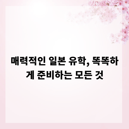 매력적인 일본 유학, 똑똑하게 준비하는 모든 것