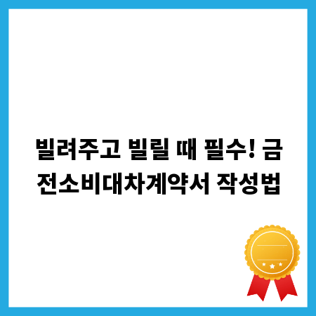 빌려주고 빌릴 때 필수! 금전소비대차계약서 작성법