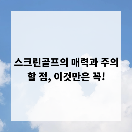 스크린골프의 매력과 주의할 점, 이것만은 꼭!