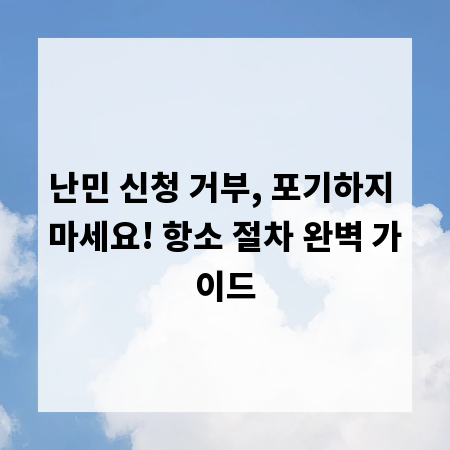 난민 신청 거부, 포기하지 마세요! 항소 절차 완벽 가이드
