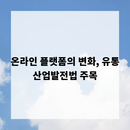 온라인 플랫폼의 변화, 유통산업발전법 주목