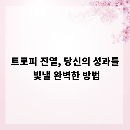 트로피 진열, 당신의 성과를 빛낼 완벽한 방법