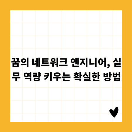 꿈의 네트워크 엔지니어, 실무 역량 키우는 확실한 방법