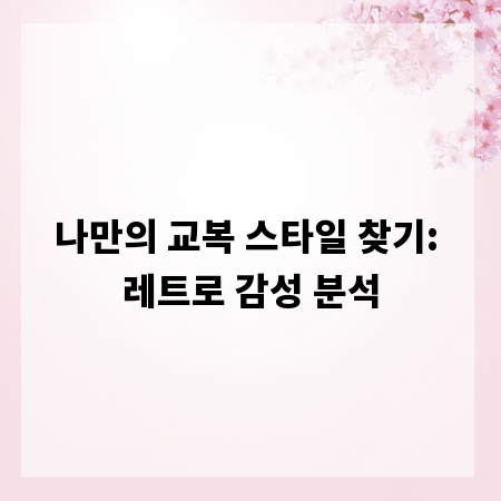 나만의 교복 스타일 찾기: 레트로 감성 분석