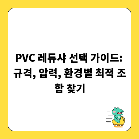 PVC 레듀샤 선택 가이드: 규격, 압력, 환경별 최적 조합 찾기