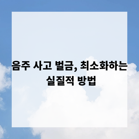 음주 사고 벌금, 최소화하는 실질적 방법