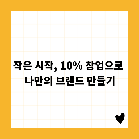 작은 시작, 10% 창업으로 나만의 브랜드 만들기