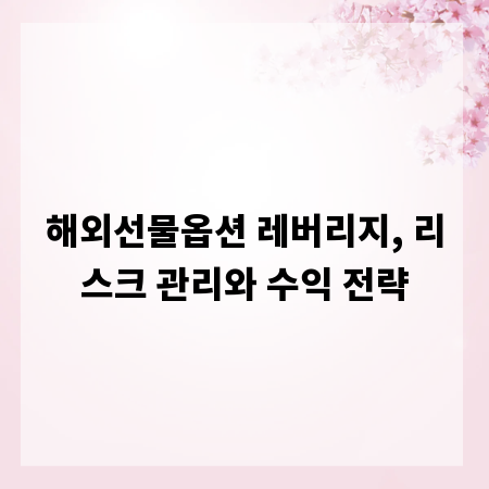 해외선물옵션 레버리지, 리스크 관리와 수익 전략