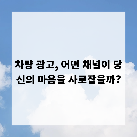 차량 광고, 어떤 채널이 당신의 마음을 사로잡을까?