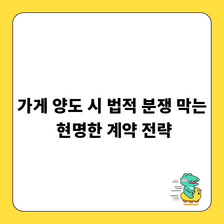 가게 양도 시 법적 분쟁 막는 현명한 계약 전략