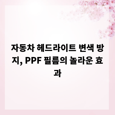 자동차 헤드라이트 변색 방지, PPF 필름의 놀라운 효과