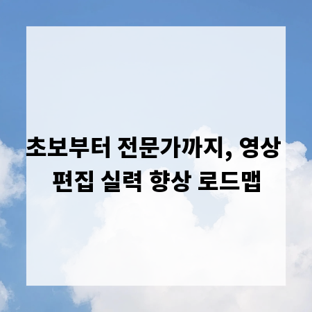 초보부터 전문가까지, 영상 편집 실력 향상 로드맵