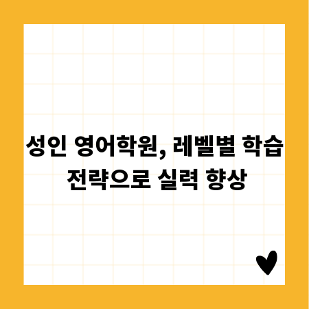 성인 영어학원, 레벨별 학습 전략으로 실력 향상