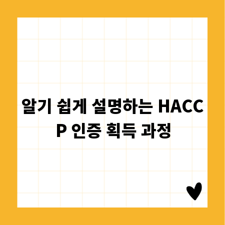 알기 쉽게 설명하는 HACCP 인증 획득 과정