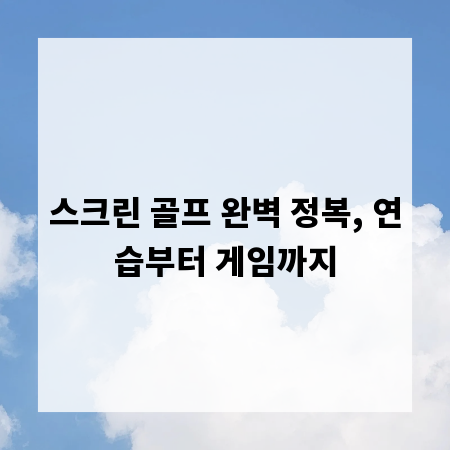 스크린 골프 완벽 정복, 연습부터 게임까지