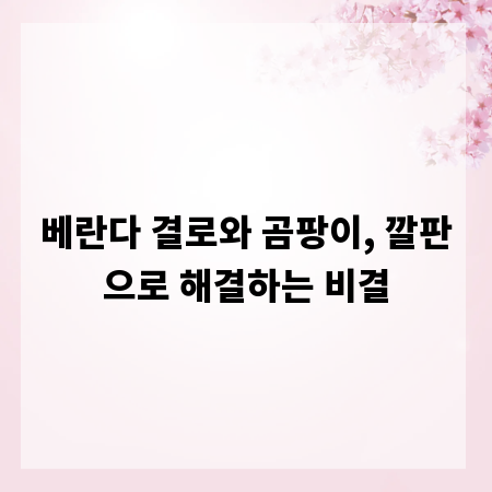 베란다 결로와 곰팡이, 깔판으로 해결하는 비결