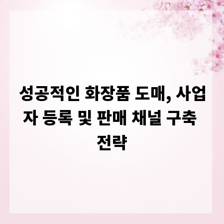 성공적인 화장품 도매, 사업자 등록 및 판매 채널 구축 전략