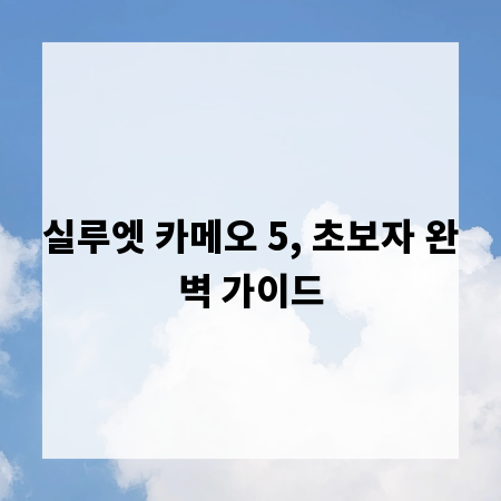 실루엣 카메오 5, 초보자 완벽 가이드