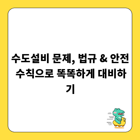 수도설비 문제, 법규 & 안전 수칙으로 똑똑하게 대비하기