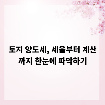 토지 양도세, 세율부터 계산까지 한눈에 파악하기